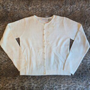 Sweet little ivory botton-up Cardigan Sweater S